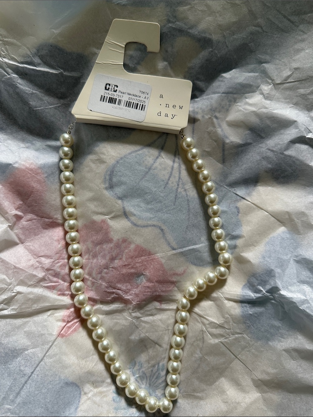 a new day Cream Pearl Necklace - Classic Faux Pearl Strand